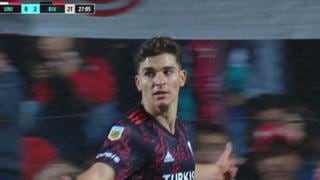 Julián Álvarez marcó su gol y puso el 3-0 de River Plate vs. Unión de Santa Fe | VIDEO