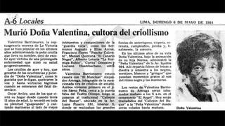 Así ocurrió: En 1984 fallece la dueña de “La peña Valentina”