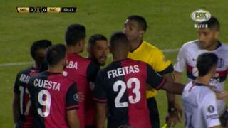 Melgar vs. San Lorenzo: el conato de bronca tras empujón de Joel Sánchez a un rival | VIDEO