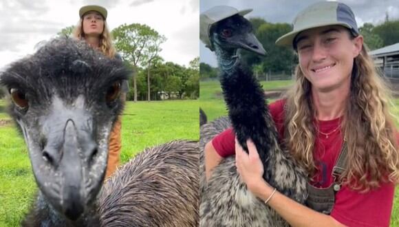 El emú es sumamente sociable, su carisma natural le ha valido miles de seguidores quienes realizan donativos a la granja donde se encuentra. (Foto: @knucklebumpfarms/composición)