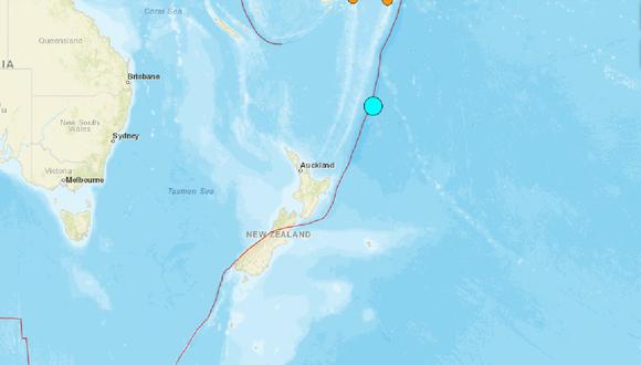 Un terremoto de magnitud 7.0 tuvo lugar al norte de Nueva Zelanda. (Captura de USGS)