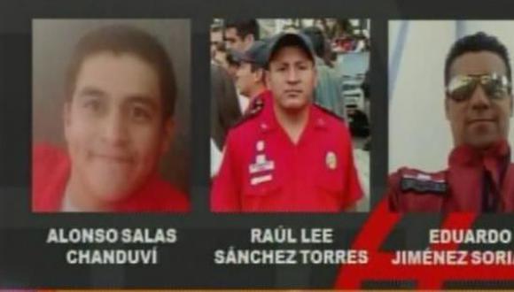 Tres bomberos murieron el 18 de octubre del año pasado cuando intentaban sofocar un incendio en una de las sedes del Minsa, en El Agustino