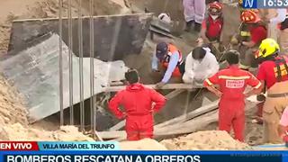Villa María del Triunfo: rescatan a tres obreros que fueron sepultados por alud en una casa