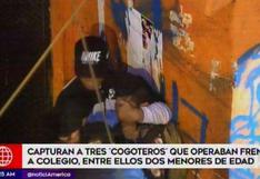 Cercado de Lima: capturan a tres 'cogoteros' que asaltaban frente a colegio