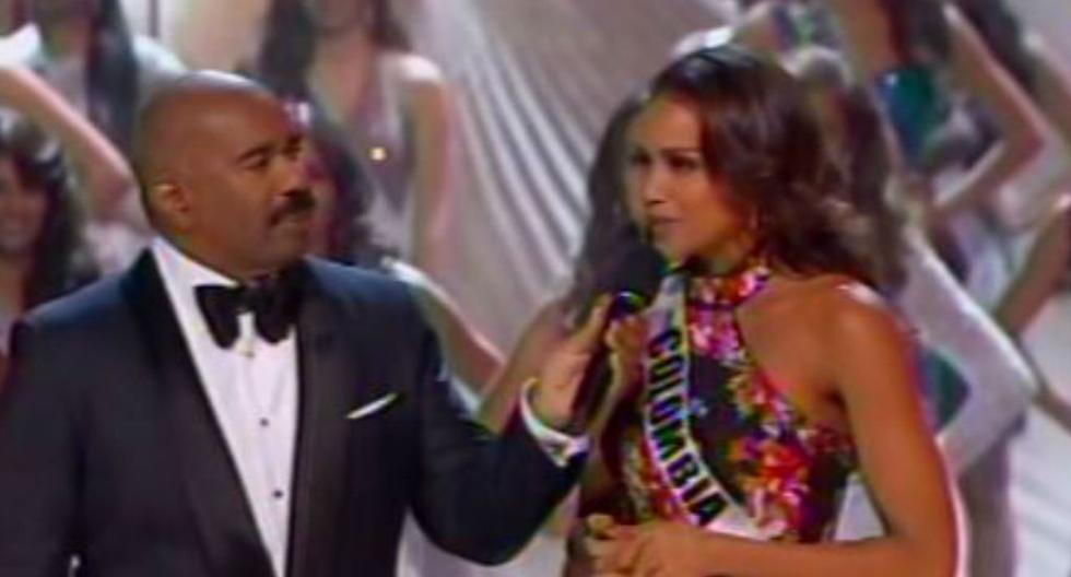 La Miss Colombia Andrea Tovar estuvo junto a Steve Harve y le dio contundente mensaje (Foto: Captura de Video)