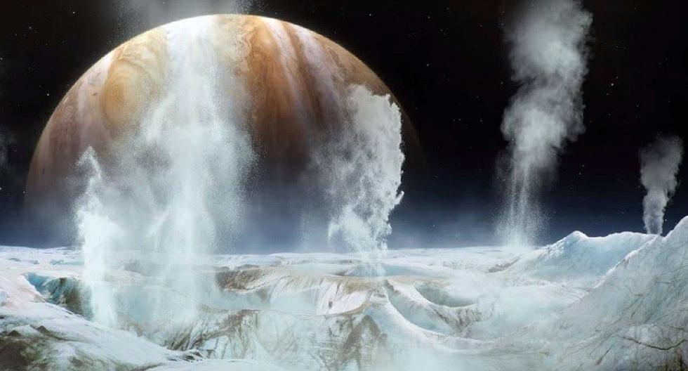 Científicos de la NASA observaron cómo unos 2.360 litros de agua aparecían por un segundo en la superficie de Europa. (Foto: captura YouTube)