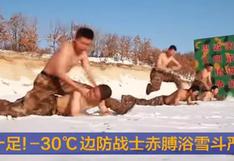 China: soldados arriesgan su vida y entrenan a 30 grados bajo cero