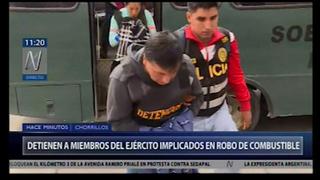 Chorrillos: detienen a 7 miembros del Ejército implicados en robo de combustible