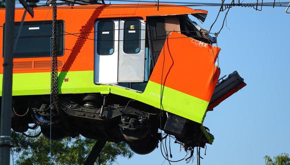 Uno de los vagones del metro de la línea 12 que colapsó en la Ciudad de México. (EFE/ Carlos Ramírez).