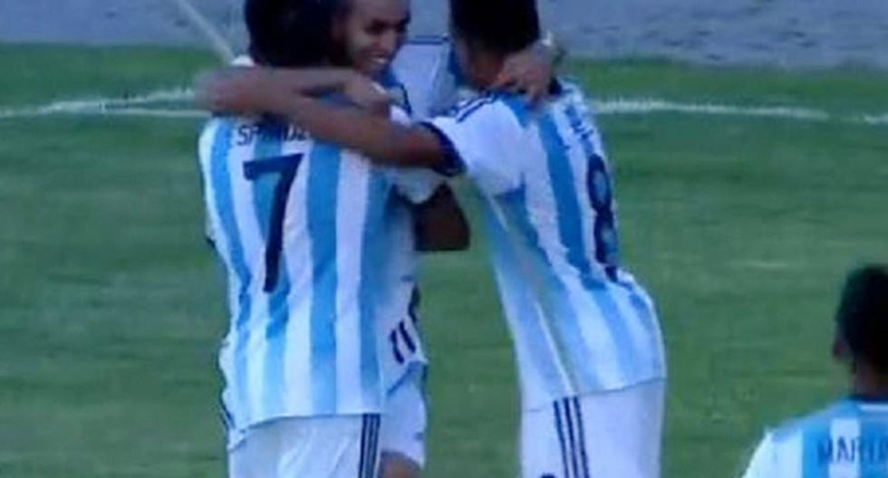 Ángel Correa pone el 2-0 para Argentina. (Foto: Captura)