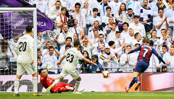 Real Madrid vs. Eibar EN VIVO: Cardona amagó a Navas y marcó golazo para el 1-0 en el Bernabéu | VIDEO. (Foto: AFP)