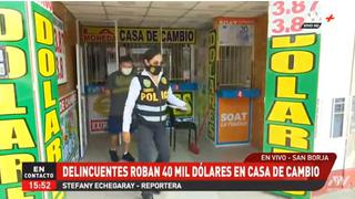 San Borja: dos delincuentes desatan balacera para robar US$ 40,000 en casa de cambio 
