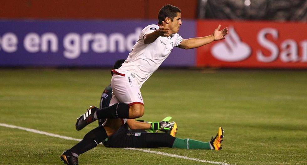 Aldo Corzo anotó dos de los tres goles con que Universitario venció a Oriente Petrolero | Foto: Universitario