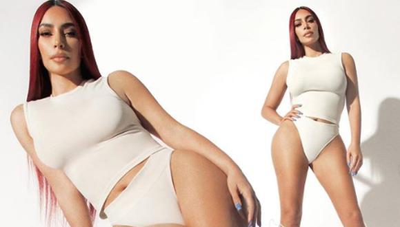 Kim Kardashian derrochó sensualidad al promocionar las nuevas piezas de SKIMS Body. (Foto: Instagram @skims)