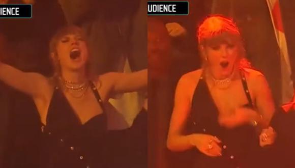 Taylor Swift fue captada cantando y bailando durante show de Shakira en los VMAs. (Foto: Composición/TikTok)