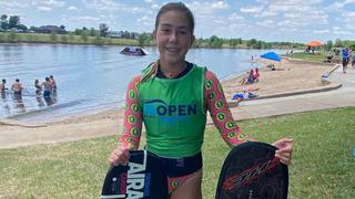 Cristhiana de Osma: con once años, así compitió para mejorar el récord de esquí acuático en slalom Sub 14