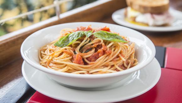 Espagueti en salsa roja hecha solo con tomate, aceite de oliva y albahaca. Una de las 16 alternativas de pastas que tiene el menú. (Fotos: Maricé Castañeda)