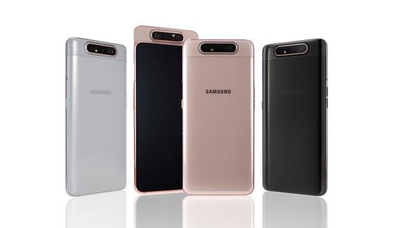 El estilo de los Galaxy A80 es muy llamativo. Es el smartphone más moderno de la familia Galaxy A de Samsung.