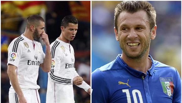 Antonio Cassano criticó a Cristiano Ronaldo y alabó a Karim Benzema. (Foto: EFE/Composición)