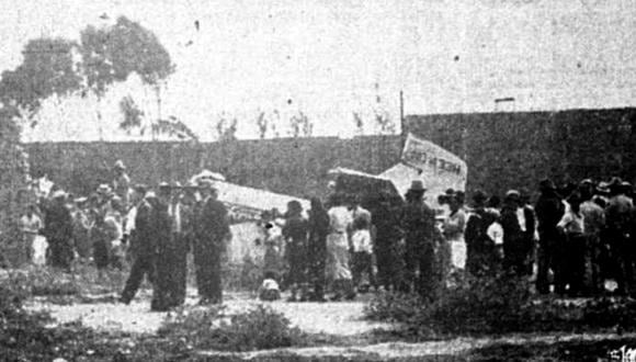 Así quedó el avión de Panagra que se estrelló en Surquillo. Foto: GEC Archivo Histórico
