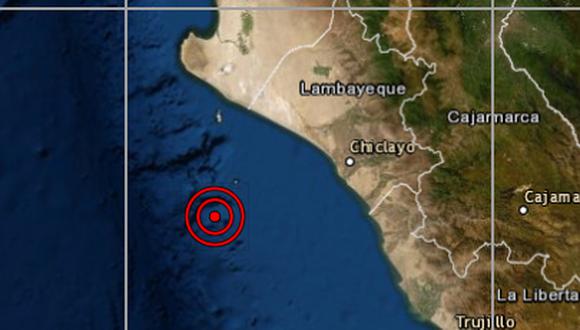 Un sismo de magnitud 4,5 se registró a las 04:13 a.m. de este sábado en la región Lambayeque, informó el Instituto Geofísico del Perú (IGP) en sus redes sociales. (Captura de pantalla)