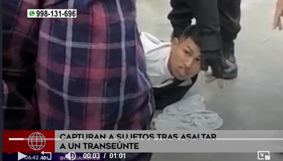 Pier Garay Inga (21) fue detenido por agentes de la comisaría de Ate junto a Patrick Castro Quilca (19) y José Daniel García Barrientos (18). (América TV.)