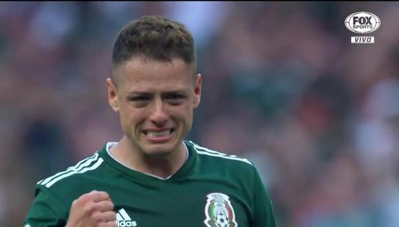 Javier Hernández no pudo contener las lágrimas después de que México derrotara a Alemania por la primera fecha del Grupo F de Rusia 2018. (Foto: captura de video)