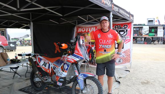 El motociclista peruano cumple en el Dakar 2019 su décima participación en la carrera. (Foto: Prensa Firbas)