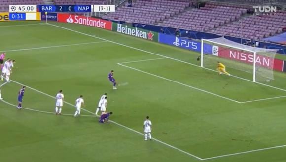 Barcelona vs. Napoli: Luis Suárez convirtió el 3-0 con un gran remate desde el punto penal | VIDEO