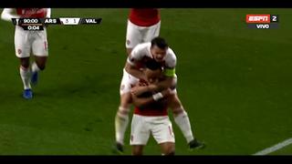 Arsenal vs. Valencia:Aubameyang cerró la cuenta con genial volea [VIDEO]