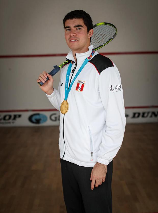 Diego Elías, ganador de la medalla de oro en squash. (Foto: Hugo Pérez / El Comercio)