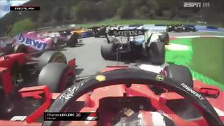 Bochornoso error de Ferrari: choque y abandono de ambos autos en la primera vuelta | VIDEO