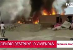 Huacho: fuerte incendio consume viviendas de asentamiento humano 