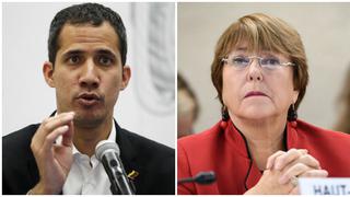 Guaidó pide a Bachelet que constate "sin ideologías" la crisis en Venezuela