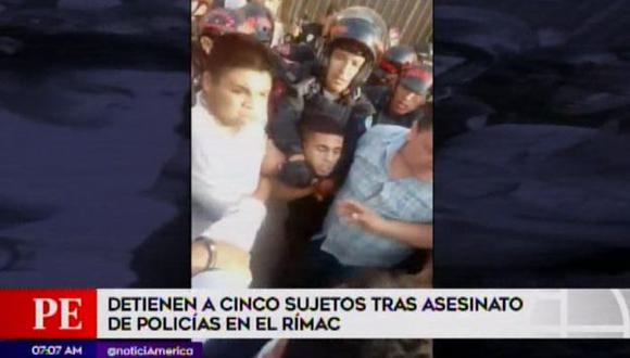 Detienen a cinco sospechosos por crimen de policías. (Foto: Captura de video / América Noticias)&nbsp;