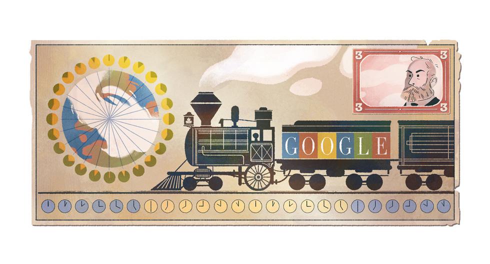 ¿Quién es Sandford Fleming? Conoce al inventor de los husos horarios que actualmente se usan en todo el mundo. Google le dedicó un doodle por su 190 aniversario. (Foto: Captura)