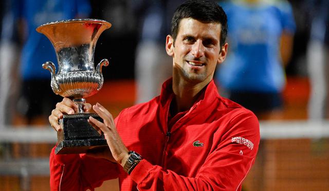 Novak Djokovic celebrando su quinto título en el Masters 1000 de Roma | Foto: AFP