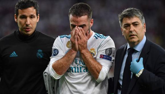 Dani Carvajal se retira entre lágrimas. (Foto: AFP)