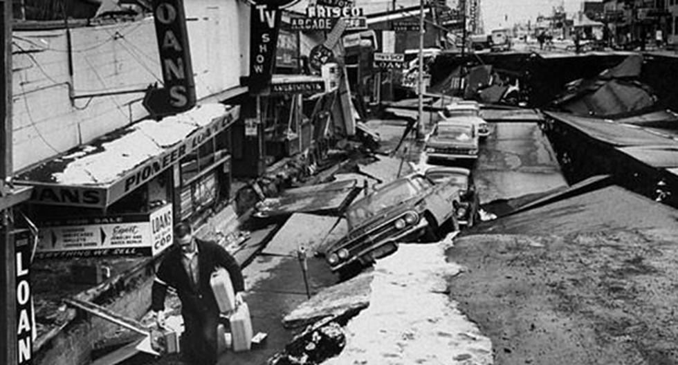 Terremoto en Alaska de 1964 dejó más de 120 muertos y tuvo una magnitud de 8,4 grados, siendo uno de los más fuertes de la historia. (Foto: www.fhshh.com)
