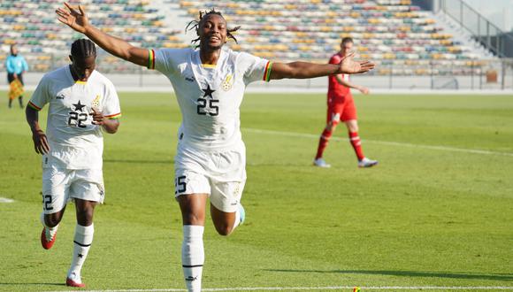 Selección de Ghana utilizó su camiseta habitual en el amistoso ante Suiza. (Foto: GFA Comunications)