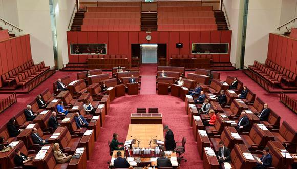 Escándalo en Australia por videos de actos sexuales en el Parlamento. (Foto: MICK TSIKAS / POOL / AFP).