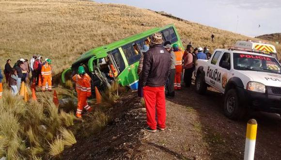 Al menos 20 heridos deja despiste de un bus en Puno