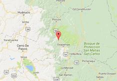 Perú: sismo de 4 grados se produjo en Pasco sin ser percibido