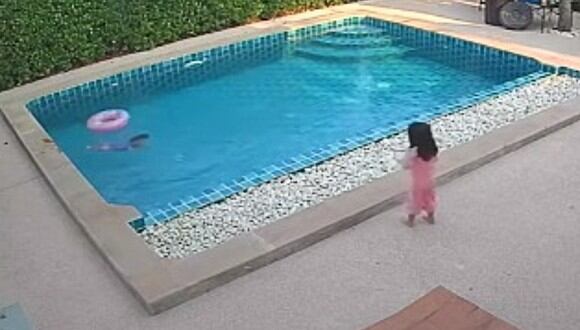 Video viral: una niña de 3 años salva a su hermana menor de ahogarse en piscina. (Foto: Captura / NowThis News)
