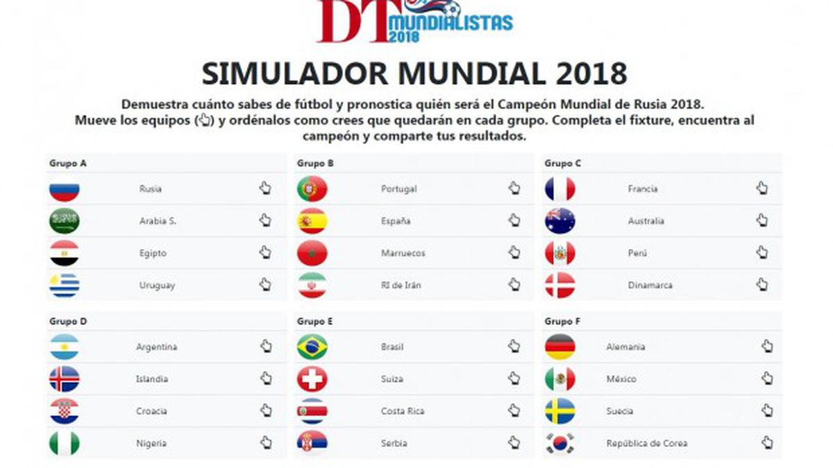 2018: pronostica qué selección el Mundial de fútbol con nuestro simulador | MUNDIAL | EL COMERCIO PERÚ