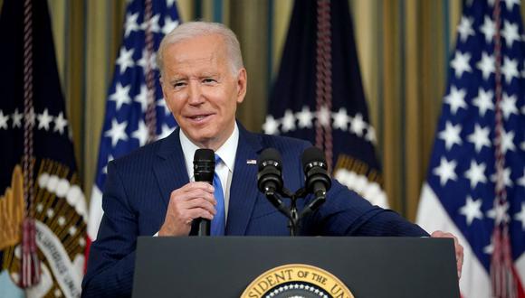 El presidente de Estados Unidos, Joe Biden, habla durante una conferencia de prensa un día después de las elecciones de mitad de período. (Mandel NGAN / AFP).