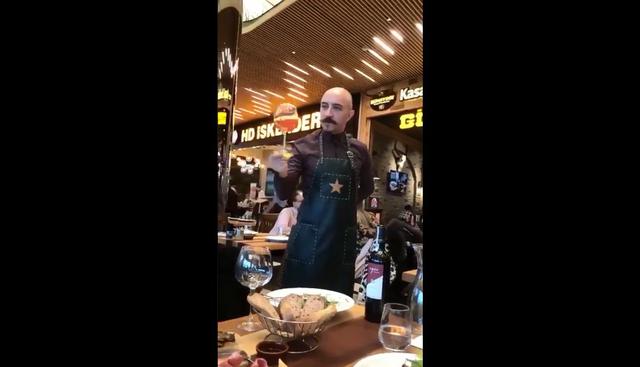 En un restaurante de Estambul, Turquía, se vivió este inusual momento. El video llegó a Facebook y no tardó en volverse viral. (Foto: captura)