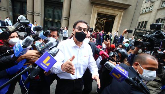 El expresidente acudió ayer al Centro de Lima para declarar ante el despacho del fiscal Germán Juárez. La diligencia finalmente se postergó. (Foto: Hugo Curotto / @photo.gec)