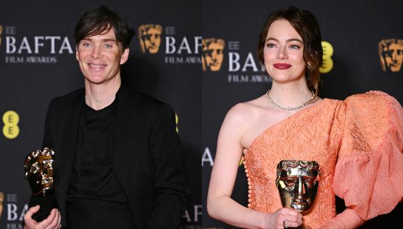 Cillian Murphy y Emma Stone se coronan como los mejores actores en los premios BAFTA. (Foto: AFP)