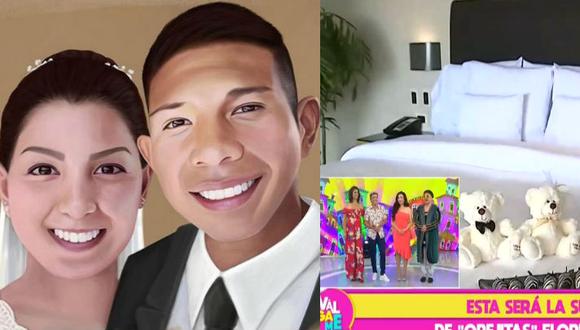 El programa ‘Válgame’ ingresó al penthouse donde Edison Flores y  Ana Siucho pasarán su primera noche de casados.  (Fotos: Instagram)